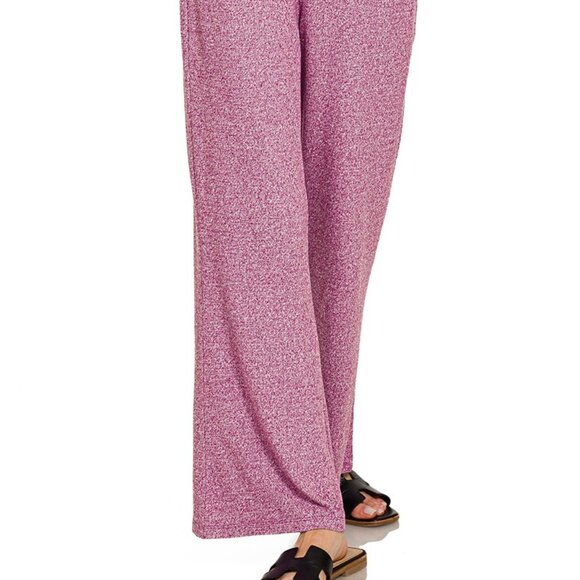Zenana Soft Elastic Waisted Flare Pants - Picture 1 of 4